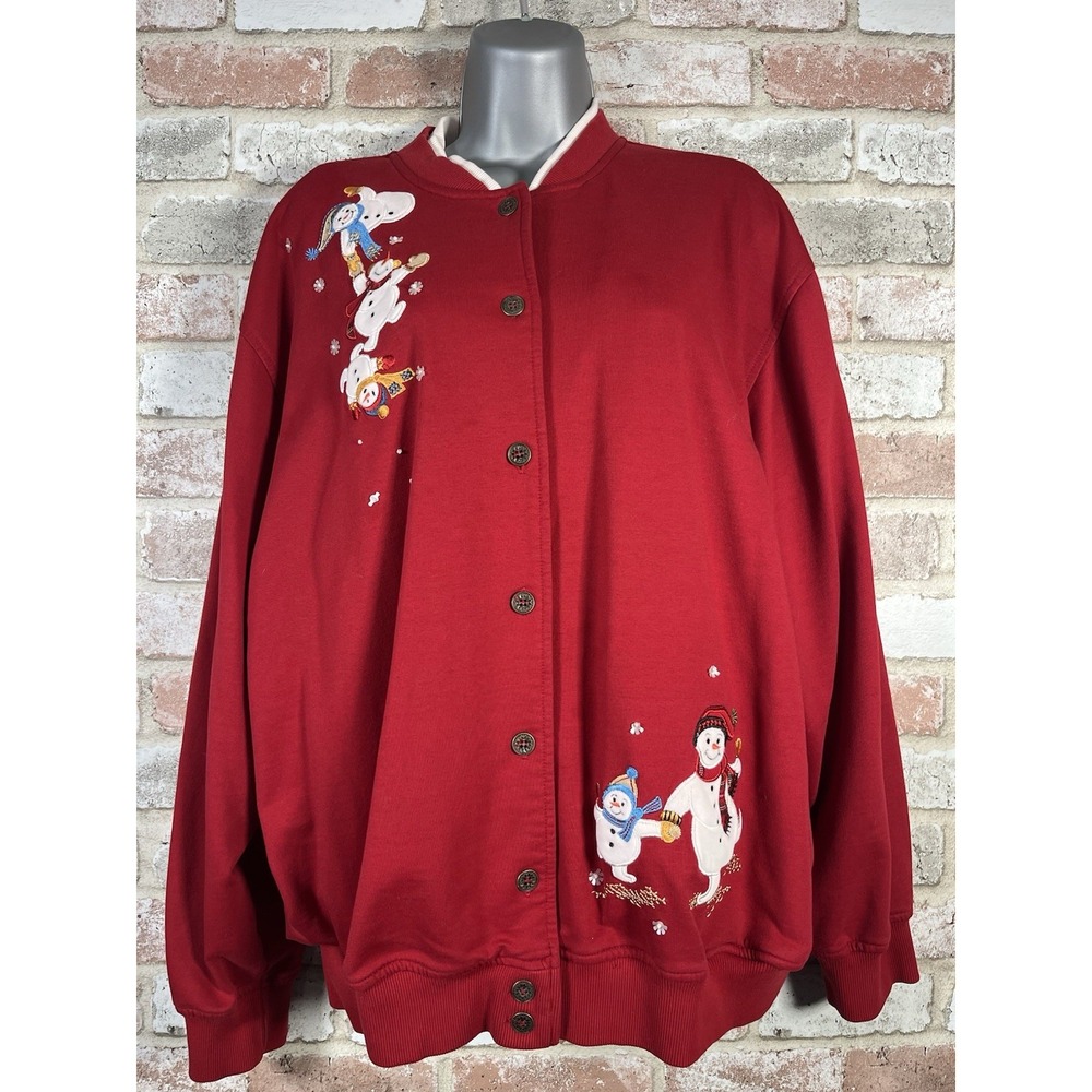 Vintage 90s Alfred‎ Dunner "Naughty Snowmen" Sz XL Grandma Sweater, Ugly Sweater